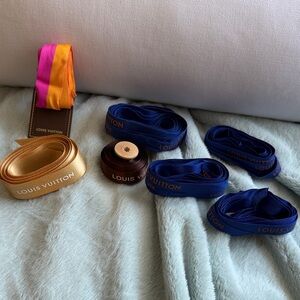 Louis Vuitton Vibrant Ribbon Collection in Gold, Brown, and Blue
